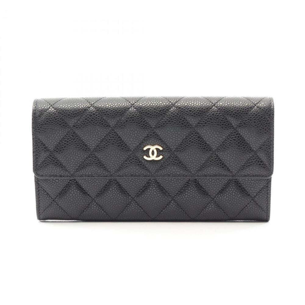 CHANEL Black Caviar Leather Wallet